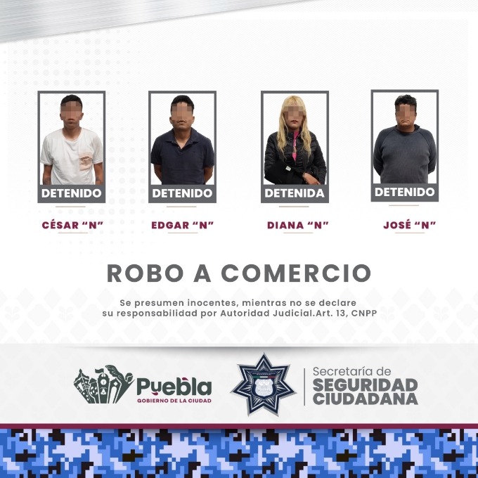 Detenidos robo a comercio