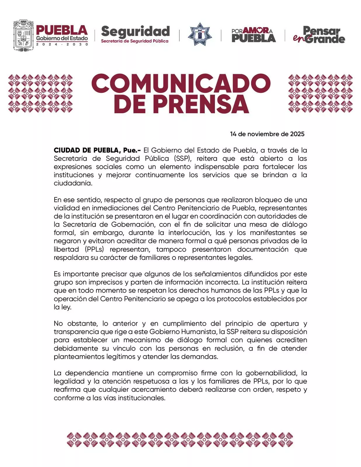Familiares de reos de San Miguel se negaron a identificarse para tener un diálogo con el Gobierno del Estado
