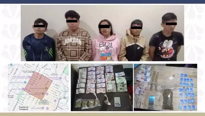 FGE detiene a siete integrantes de “Los Keos” por robo a transeúntes y autopartes en el Centro Histórico