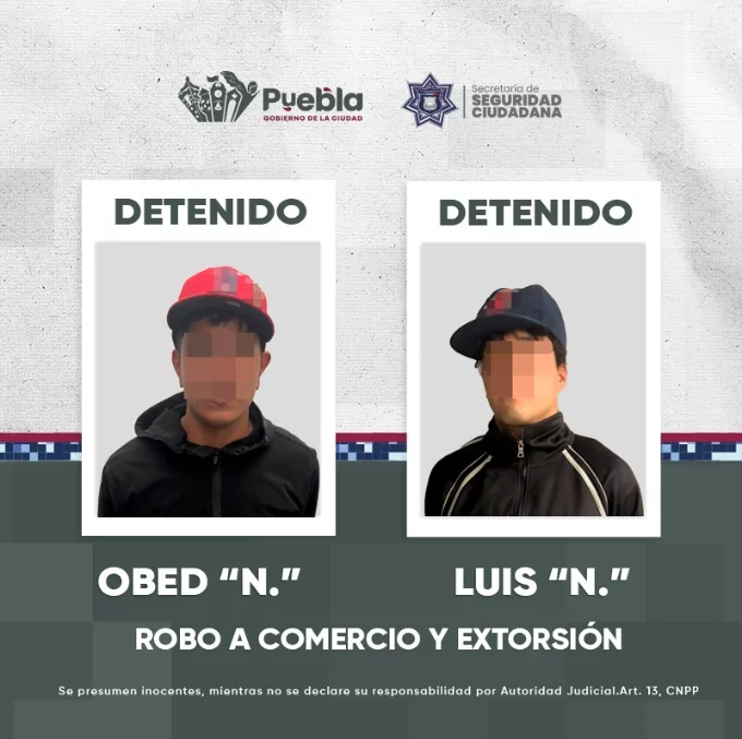 Detiene Policía de la Ciudad a dos presuntos asaltantes de tiendas de conveniencia