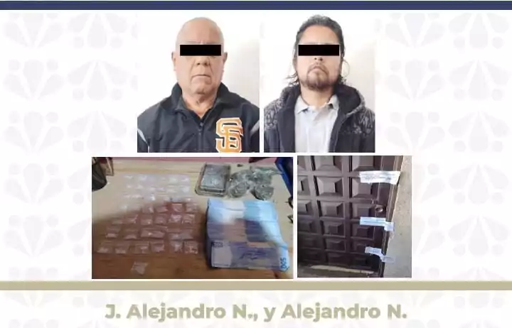 FGE desmantela punto de venta de drogas en San Pedro Cholula y detiene a dos personas