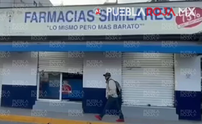 Dan cortinazo a Farmacia Similares en Puebla y roban medicamento durante la madrugada