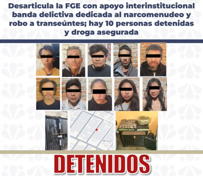 Cae banda dedicada al narcomenudeo y asaltos en el sur de Puebla; hay 10 detenidos