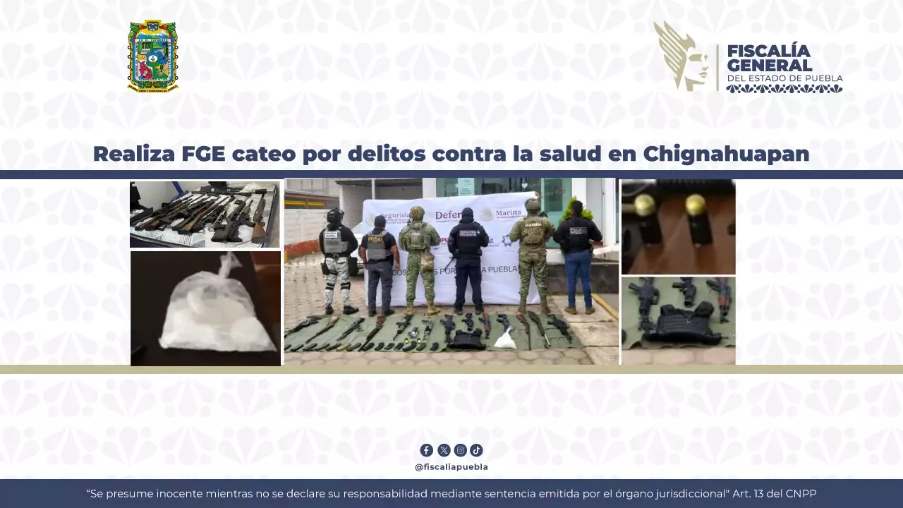 Realiza FGE cateo en inmueble de Chignahuapan en donde se resguardaba Roberto N., alias “El Bukanas”