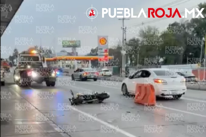 Muere joven motociclista en la México–Puebla tras brutal derrape