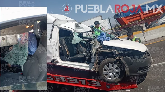 Trágico choque por alcance en la Puebla–Córdoba: muere copiloto tras quedar incrustados