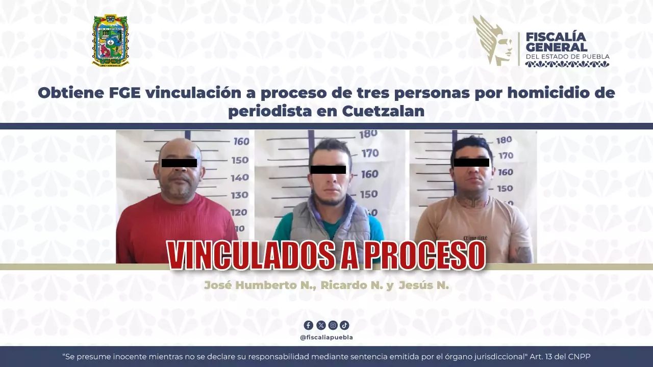 Caen tres presuntos responsables del asesinato de periodista en Cuetzalan