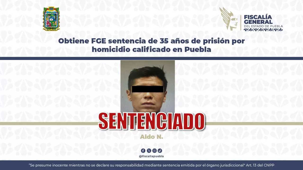 Sentencian a 35 años a Aldo N. por homicidio calificado en la colonia Miguel Hidalgo