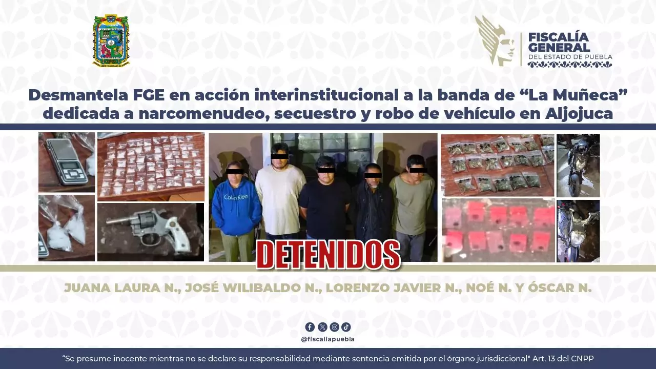 Golpe a “La Muñeca”: FGE asegura inmueble, droga y detiene a cinco presuntos miembros