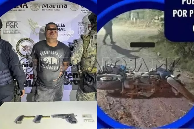 Marinos y Estatales aseguran a hombre con pistola en Izúcar de Matamoros