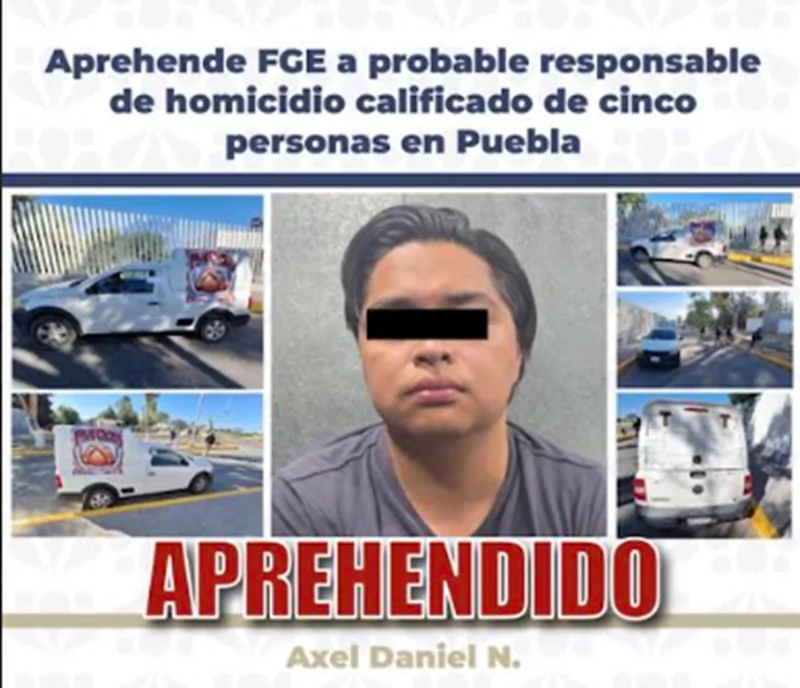 FGE detiene a Axel por los cinco cuerpos que dejaron sin vida cerca de la Feria de Puebla en el 2025
