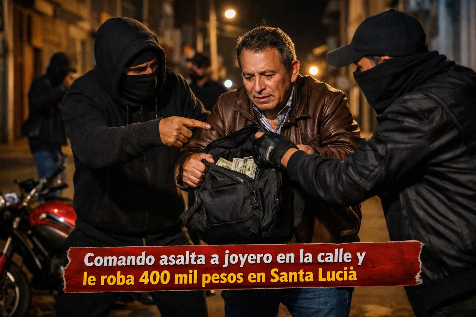 Comando asalta a joyero en la calle y le roba 400 mil pesos en Santa Lucía