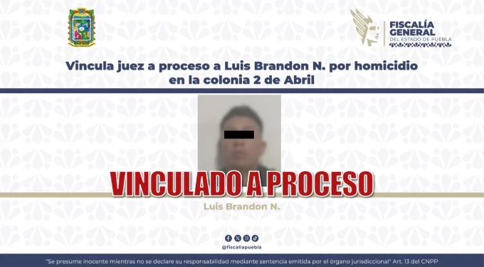 Vinculan a proceso a Luis Brandon N. por homicidio en la colonia 2 de Abril