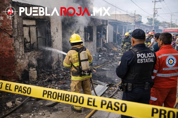 Explota casa donde almacenaban pirotecnia en Izúcar; hubo herida y viviendas dañadas