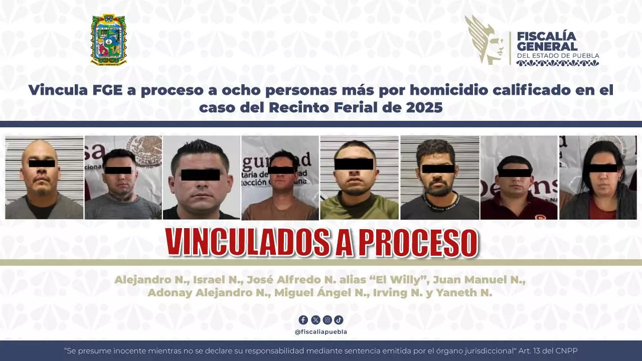 Suman nueve personas vinculadas por el multihomicidio del Recinto Ferial de 2025