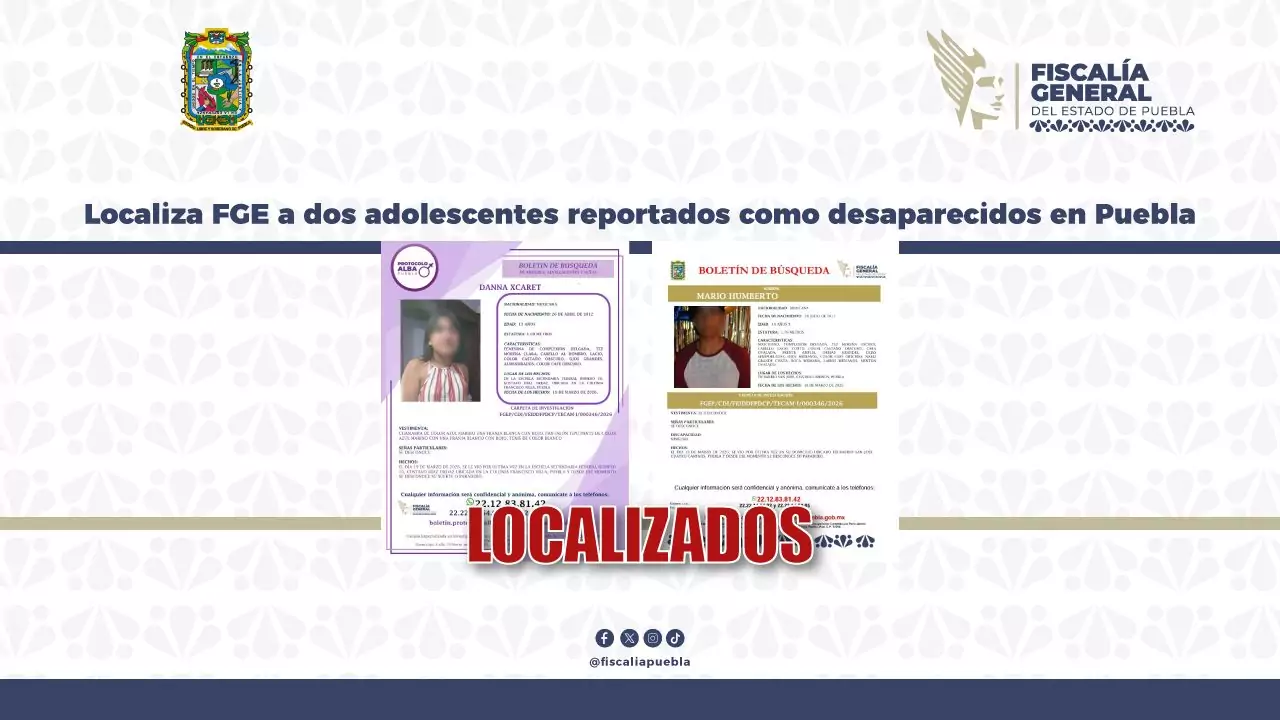 Localizan en Iztapalapa a Danna y Mario, adolescentes desaparecidos en Puebla