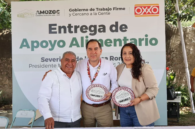 Apoya Gobierno de Amozoc y OXXO a familias vulnerables con 500 despensas