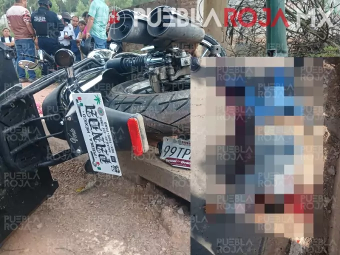 Se mata motociclista al estrellarse contra una luminaria en la interserrana de Zacatlán