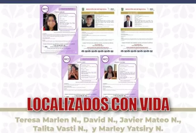 Localiza FGE a cinco personas reportadas como desaparecidas; todas fueron halladas con vida