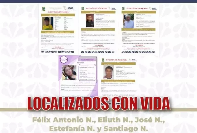 Localizan a cinco desaparecidos en Puebla; ninguno fue víctima de delito
