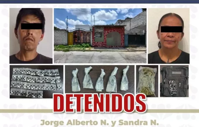 Detiene FGE a dos presuntos narcomenudistas y asegura droga en Atlixco