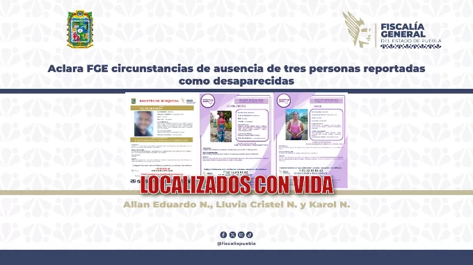 Aclara FGE circunstancias de ausencia de tres personas reportadas como desaparecidas