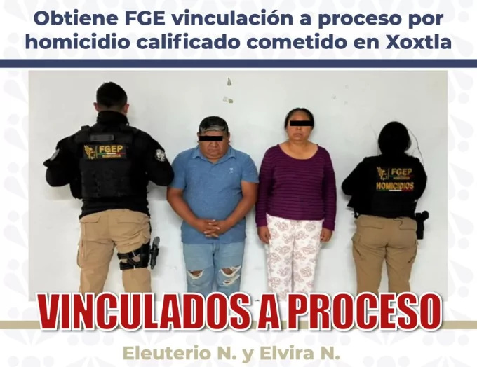Obtiene FGE vinculación a proceso por homicidio calificado cometido en Xoxtla
