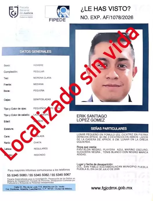 Buscaban con vida a Erik; un accidente en la CDMX terminó con la esperanza de su familia