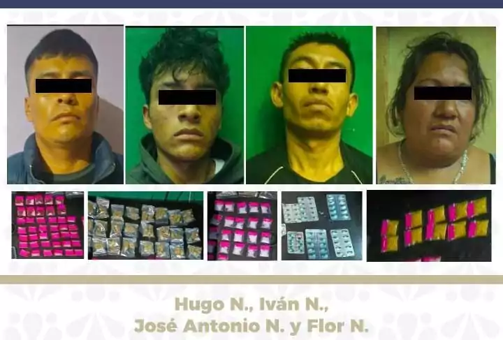 FGE asegura inmueble usado para narcomenudeo y detiene a cuatro en Cuapiaxtla