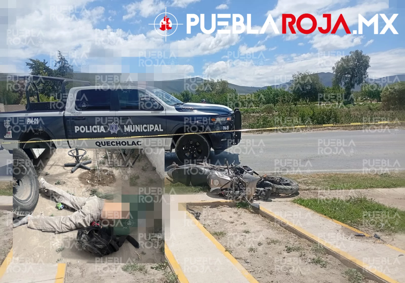Muere estudiante de 17 años tras brutal derrape de motocicleta en Quecholac