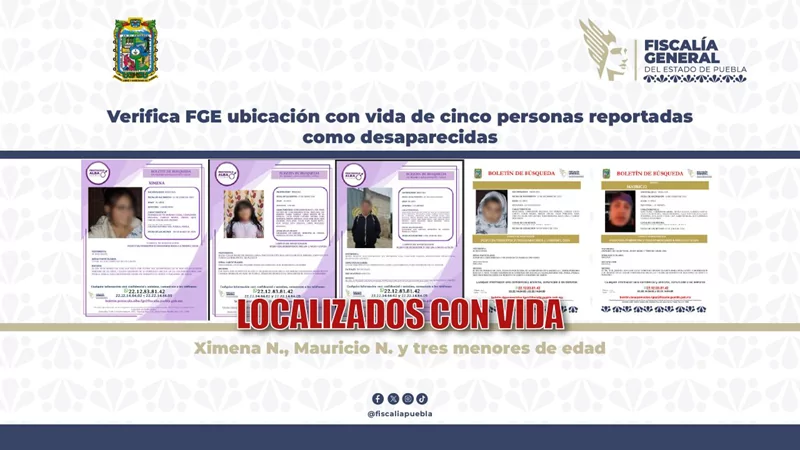 FGE localiza con vida a cinco personas reportadas como desaparecidas