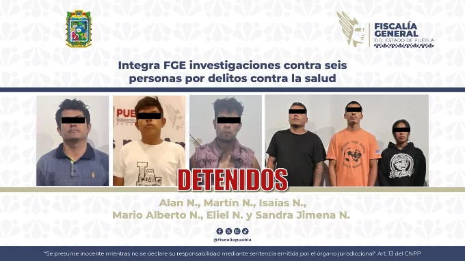 Integra FGE investigaciones contra seis personas por delitos contra la salud