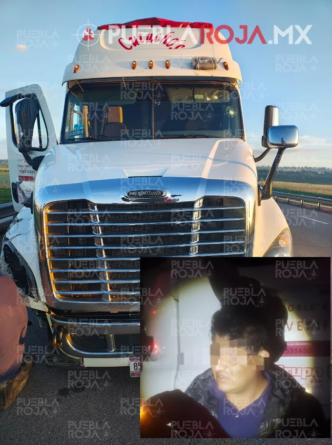 Persecución de película: roban tráiler en Tlaxcala y lo recuperan en Puebla; un presunto ladrón cae