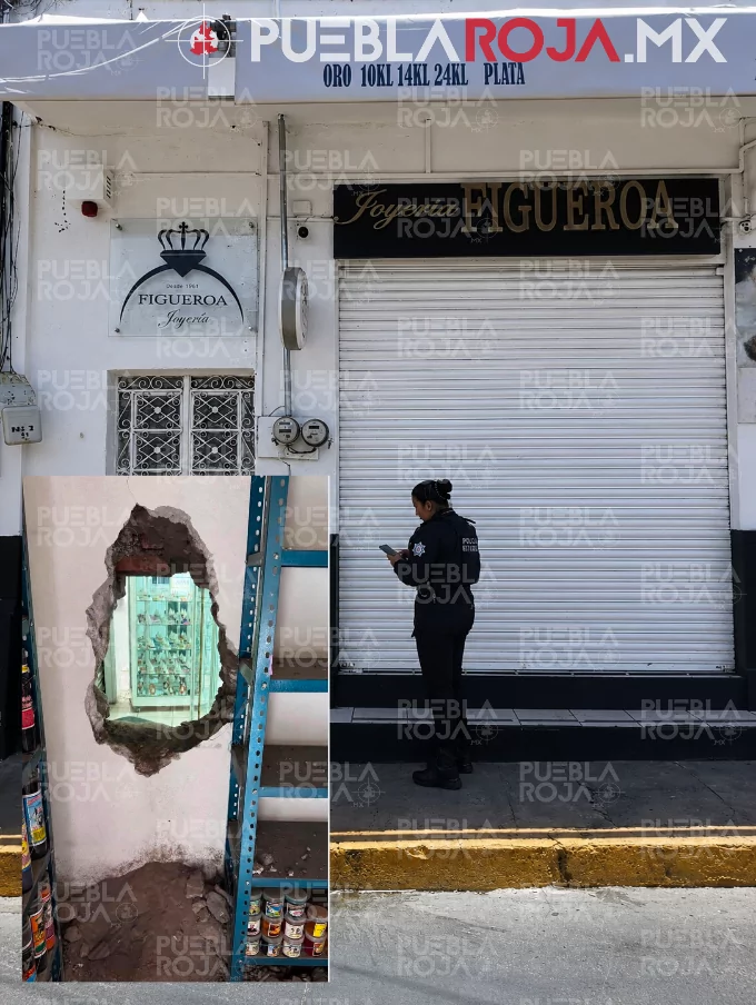 Vacían joyería en pleno centro de Izúcar; botín superaría el millón de pesos