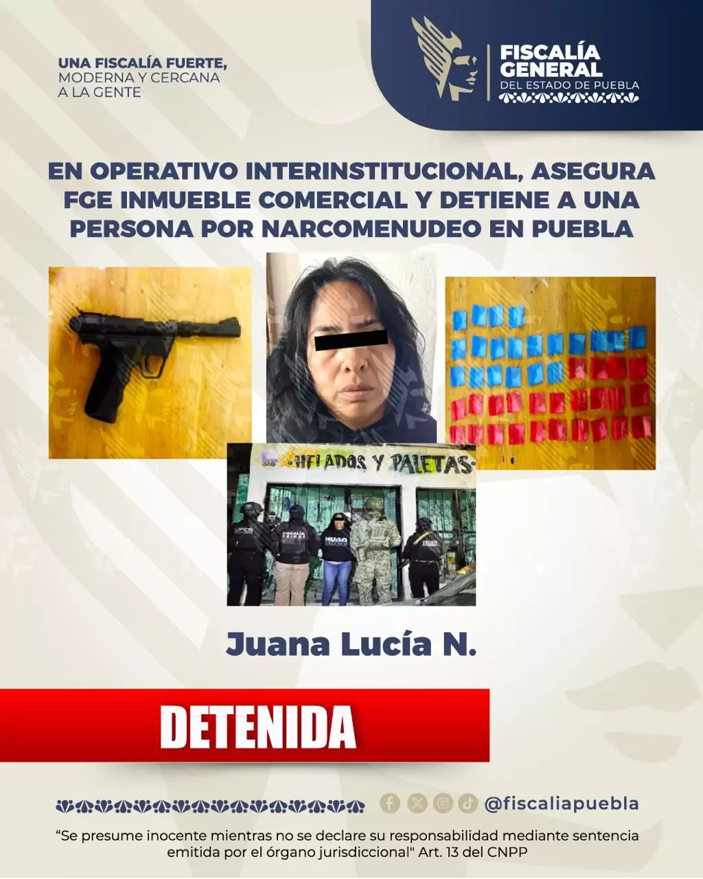 Aseguran inmueble y detienen a mujer por presunta venta de droga en Puebla