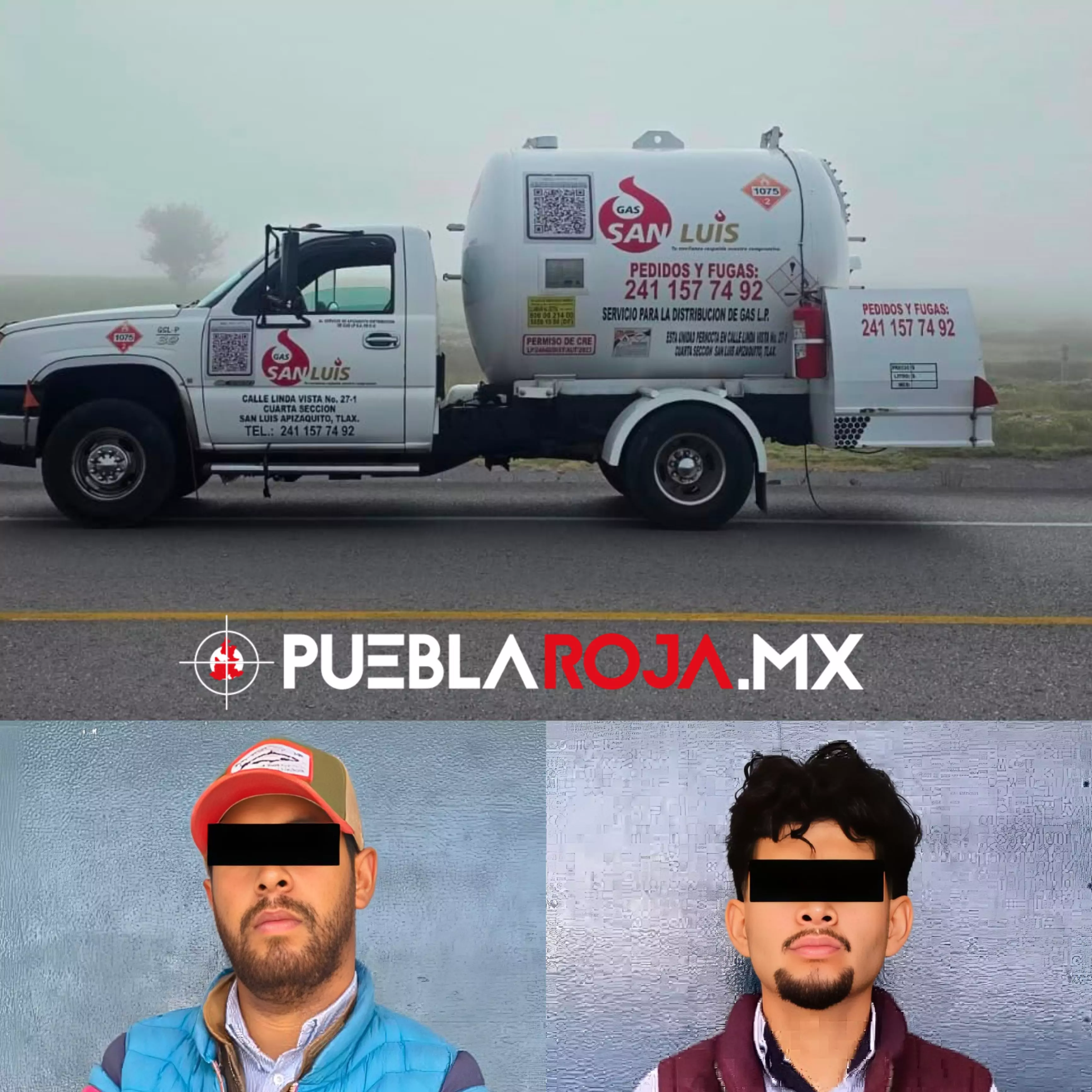 Caen dos hombres transportando ilegalmente 3 mil 800 litros de gas LP en Palmar de Bravo
