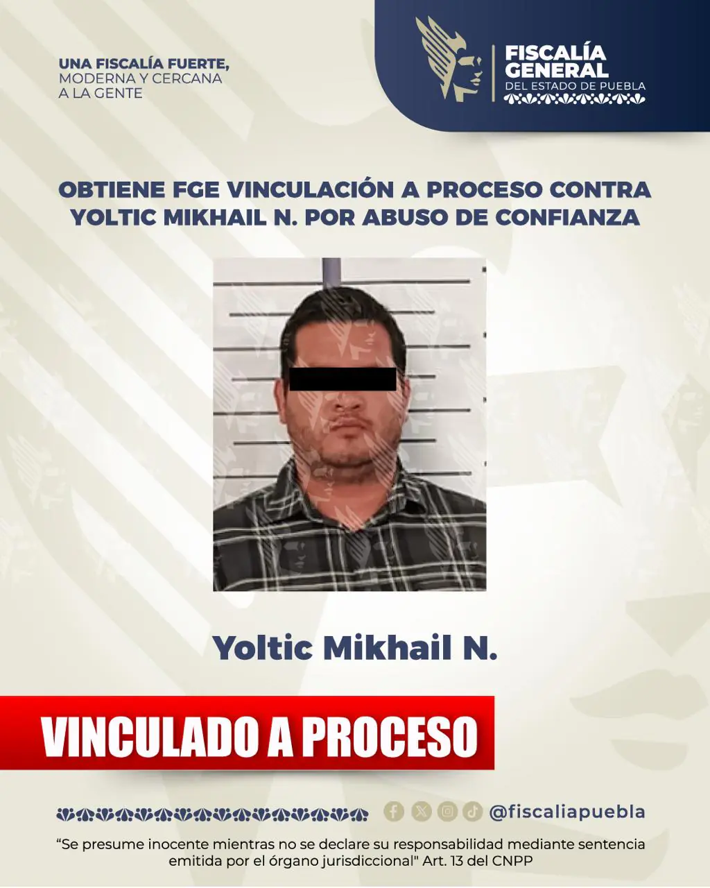 Vinculan a proceso a Yoltic Mikhail N. por abuso de confianza; enfrenta 25 carpetas de investigación
