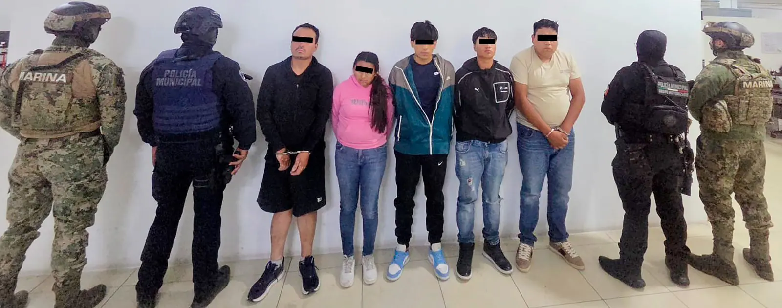 Caen seis presuntos integrantes de célula ligada a narcomenudeo y extorsión en Texmelucan