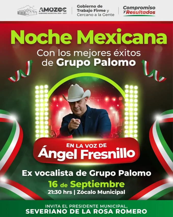 Amozoc celebrará las Fiestas Patrias con Grito de Independencia y música de Grupo Palomo