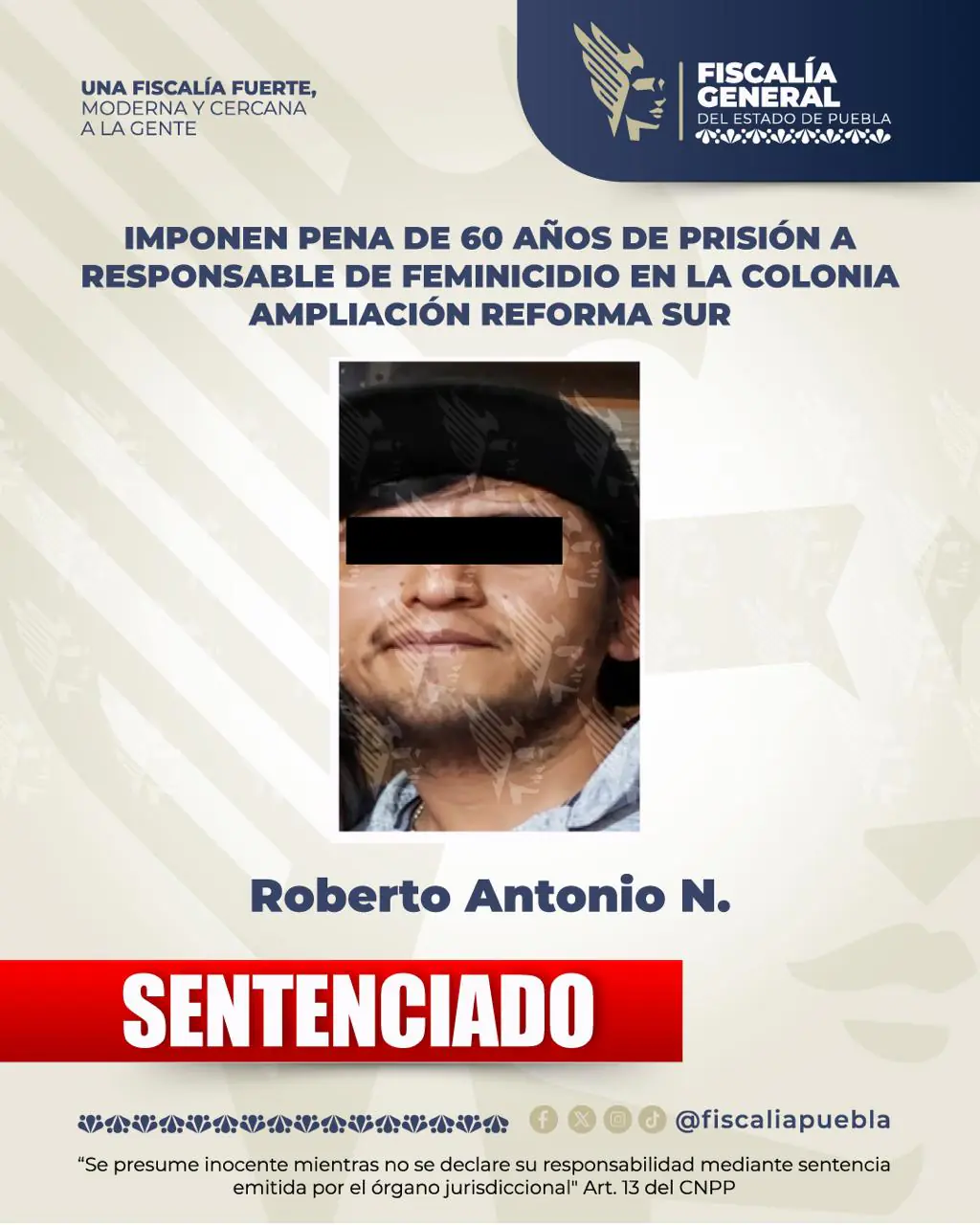 Dan 60 años de prisión a Roberto N., por asesinar a su madre en Puebla; ocultó el cuerpo por tres días en su departamento