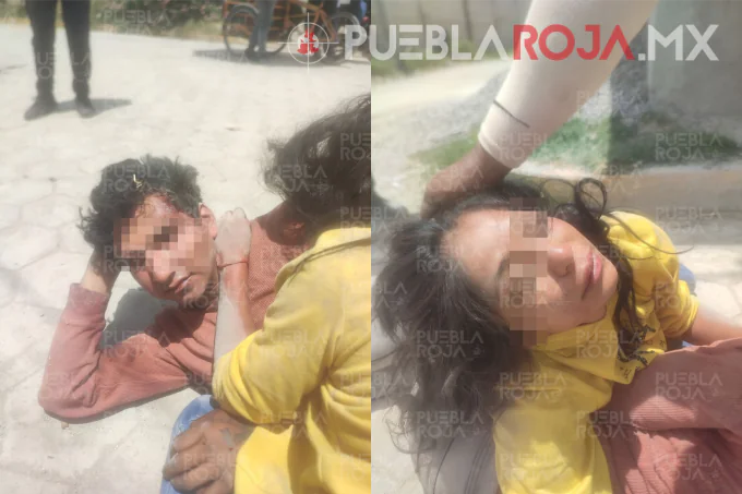 ¡Casi los linchan! Vecinos de San Juan golpean y retienen a pareja acusada de robo en Tecamachalco