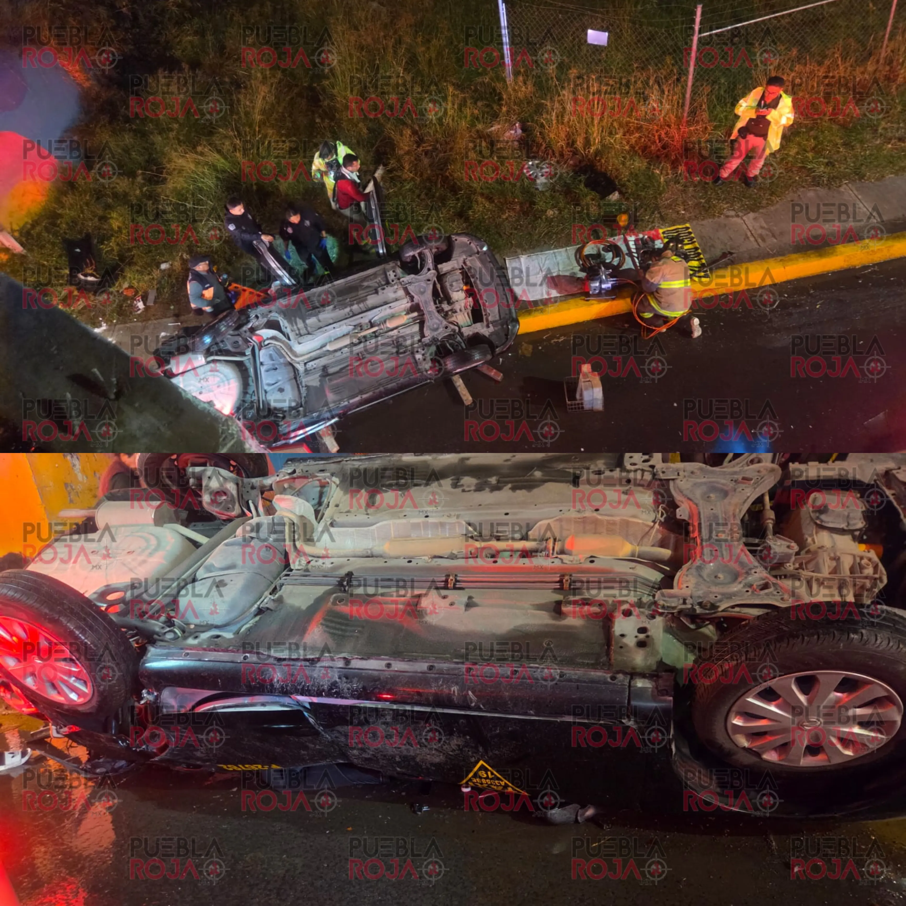 Automóvil cae 10 metros del Periférico Ecológico y deja a tres personas lesionadas