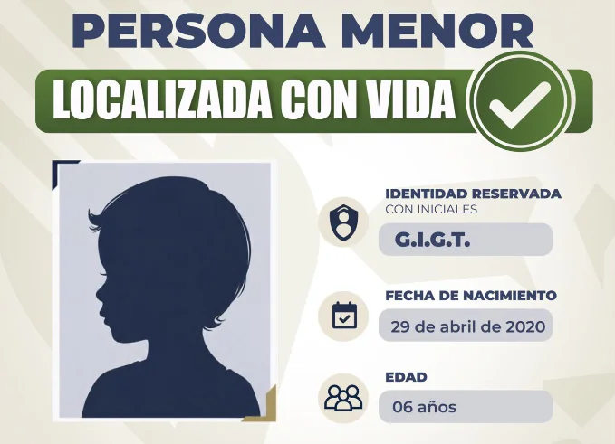 Localiza FGE en Jolalpan a niña de seis años con Alerta Amber de Nayarit