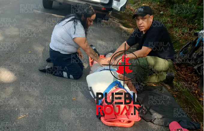 Derrapa policía de Ayotoxco en la Hueytamalco-Ayotoxco; terminó en el hospital