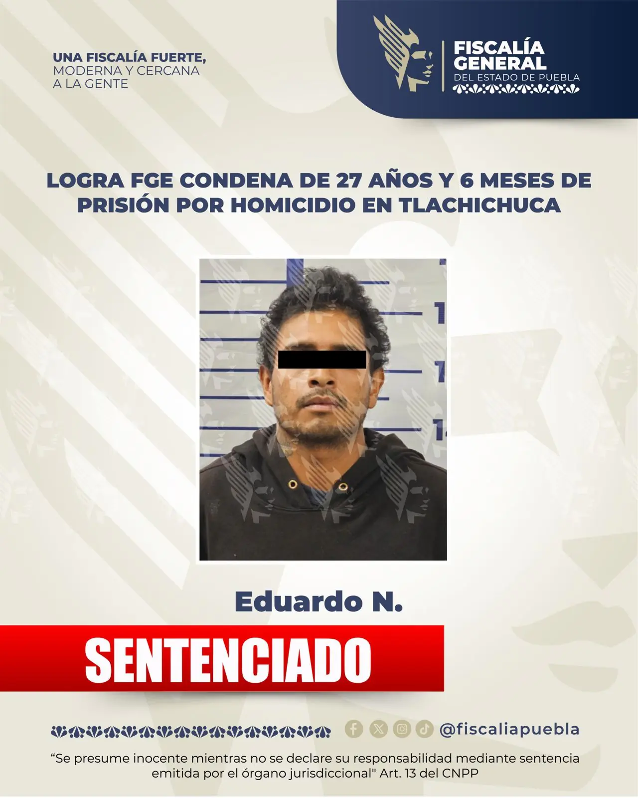 Condenan a 27 años de cárcel a homicida que atacó a un hombre en Tlachichuca