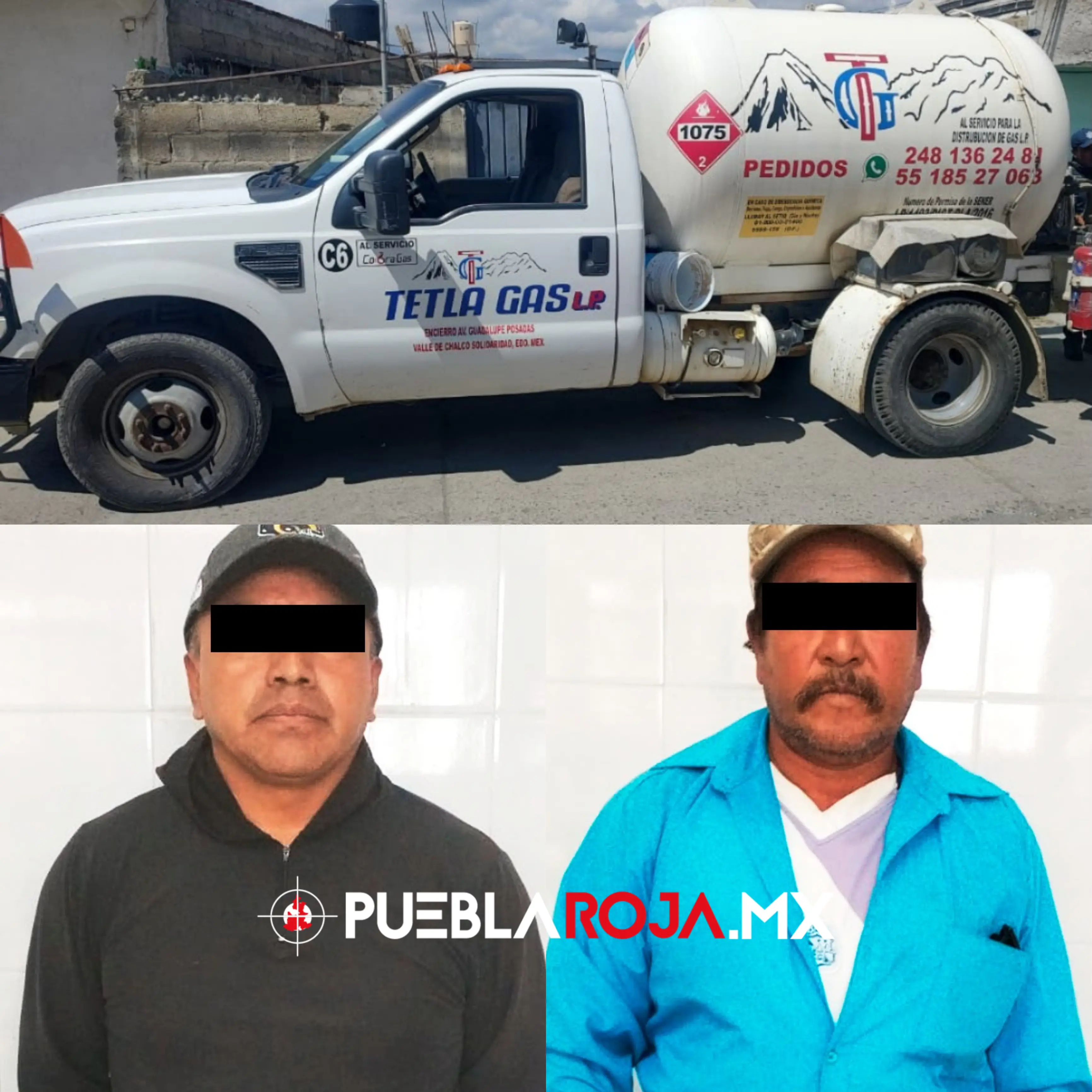 Detienen a dos hombres con 3 mil 800 litros de gas LP en San Felipe Teotlalcingo