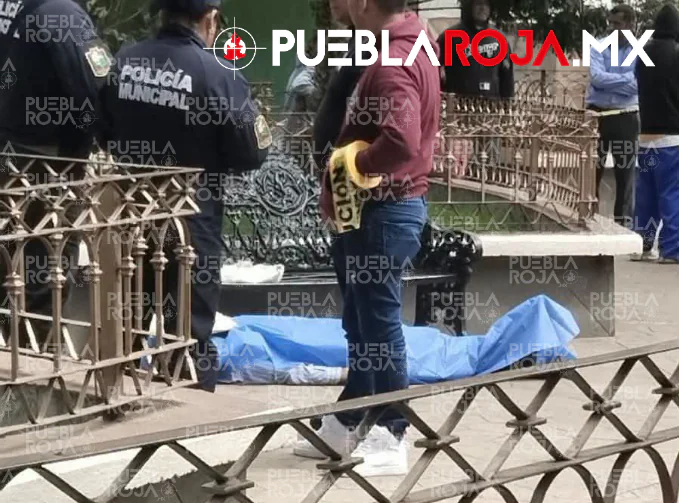 Hallan a un hombre sin vida en una banca del parque de Los Cedros, en Ciudad Serdán