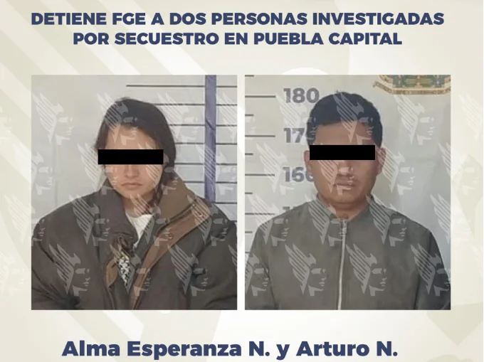 Detiene FGE a dos personas investigadas por secuestro en Puebla capital